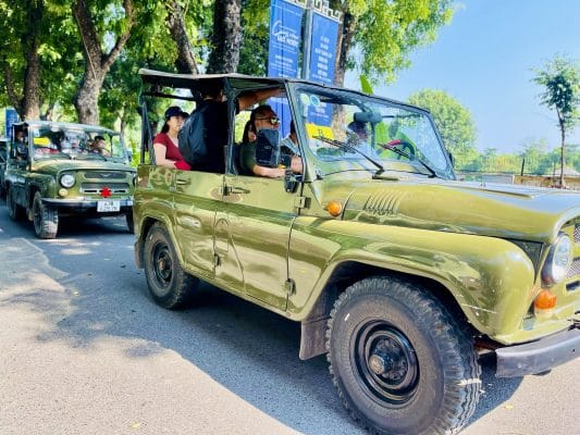 “Explore beyond the usual sights with an open-air Jeep, winding through bustling streets and serene escapes for an experience as memorable as the destinations themselves.”